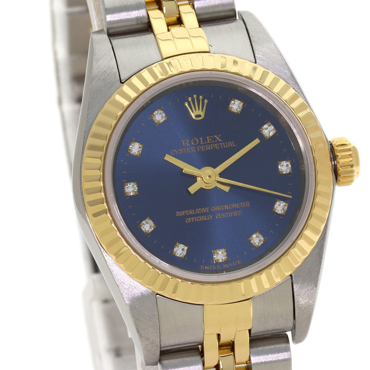 ROLEX Oyster Perpetual 11P Diamond Watches 76193G Stainless Steel/SSxK18YG Ladies