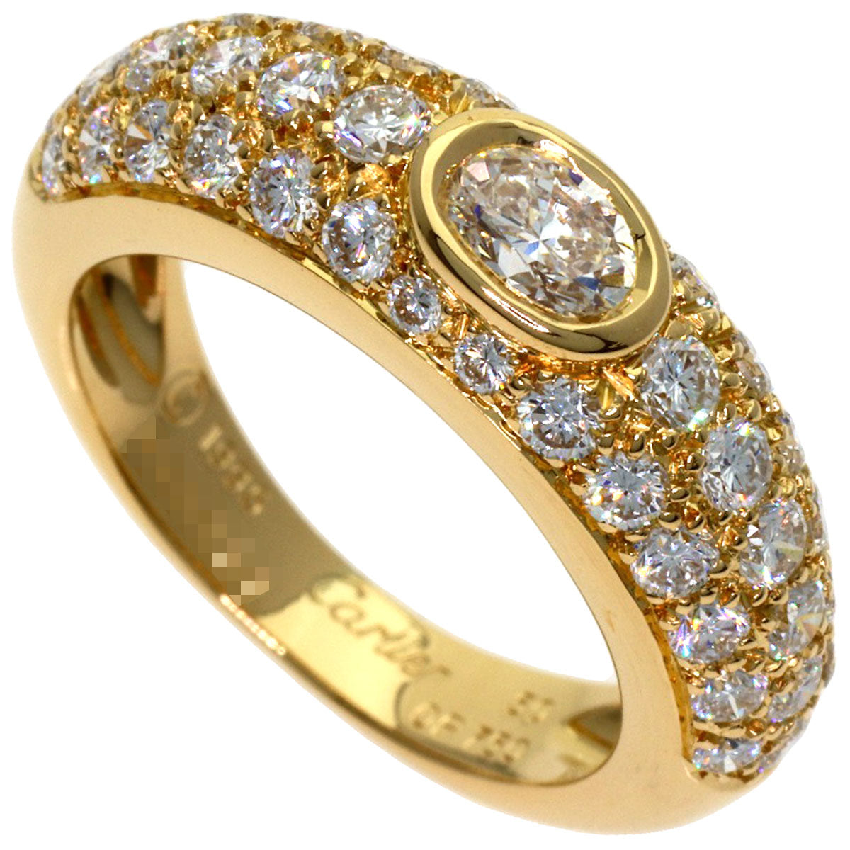 CARTIER Mimi Diamond Ring K18 Yellow Gold Ladies [Used]