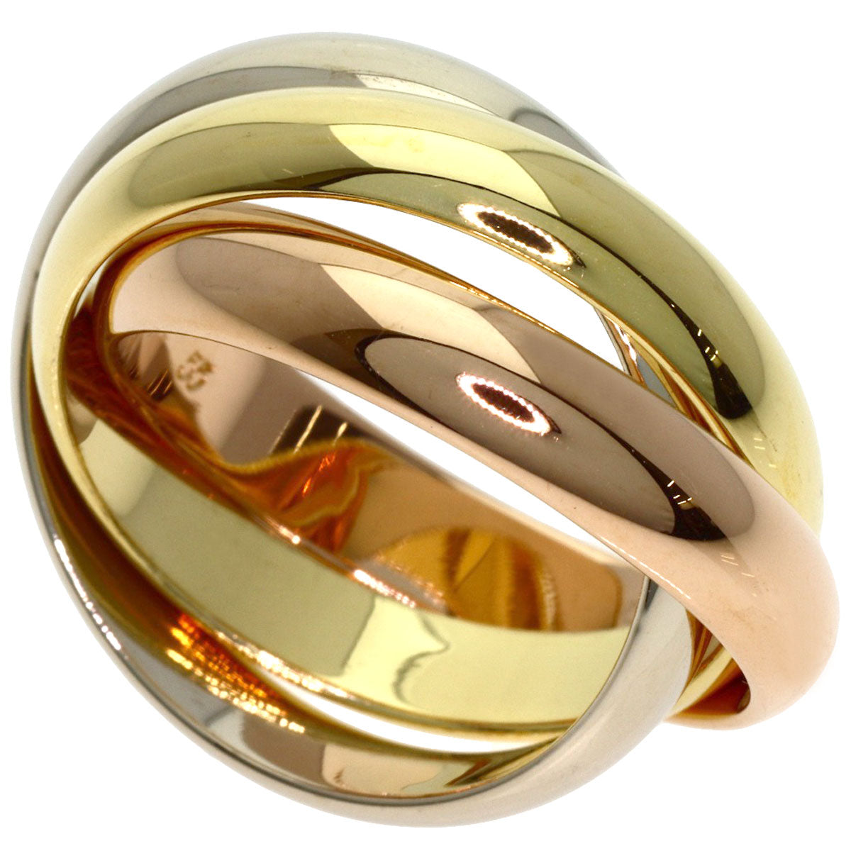 CARTIER Trinity #55 Ring K18 Yellow Gold 18K Pink GoldLadies [Used]