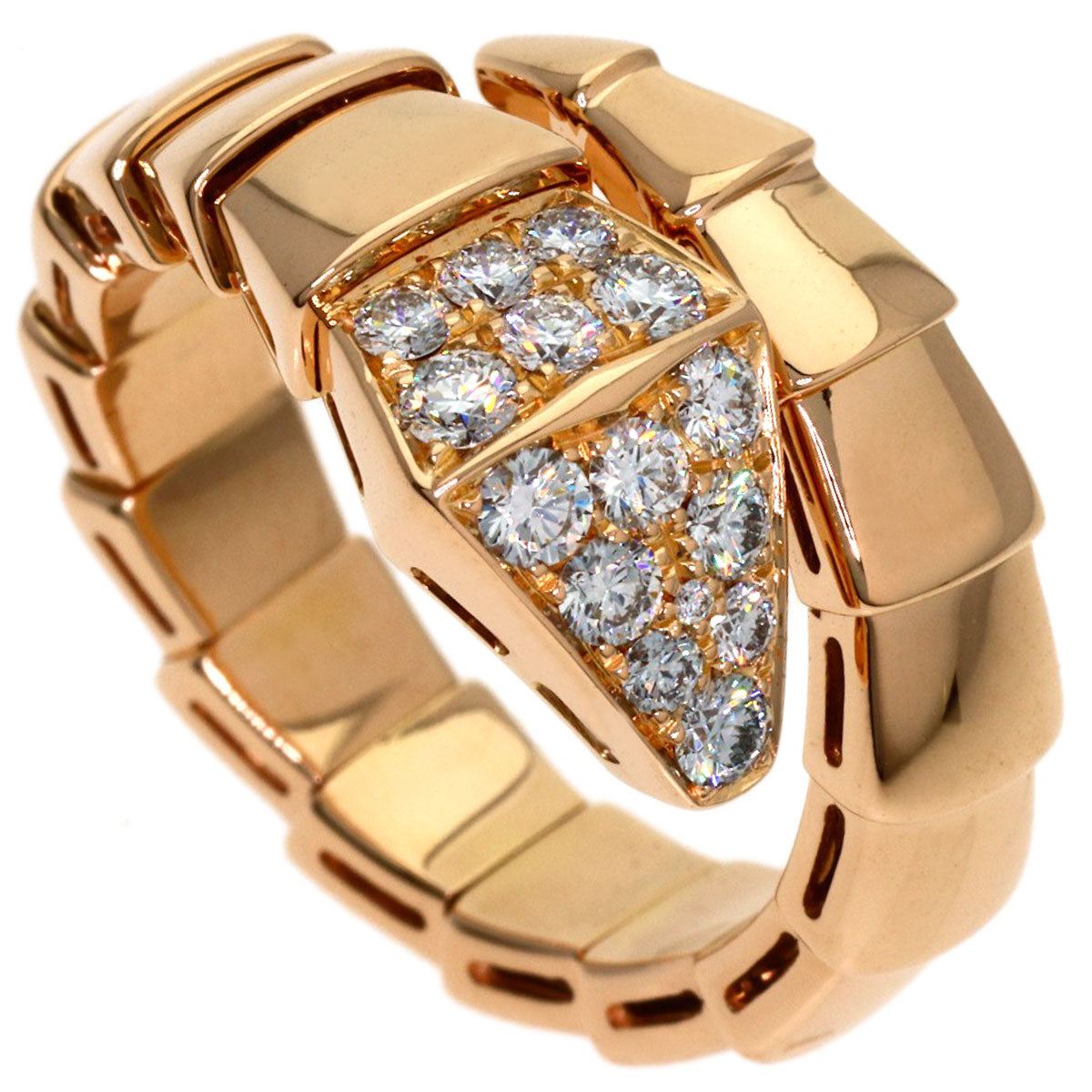 BVLGARI Serpenti Viper Diamond Ring K18 Pink Gold Ladies [Used]