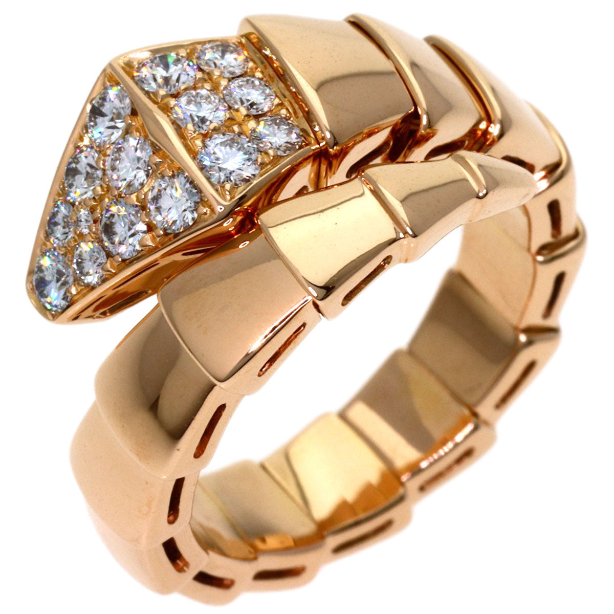 BVLGARI Serpenti Viper Diamond Ring K18 Pink Gold Ladies [Used]