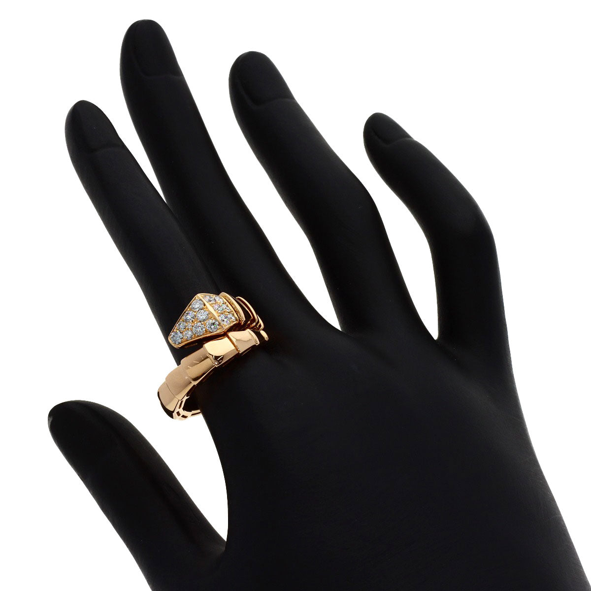 BVLGARI Serpenti Viper Diamond Ring K18 Pink Gold Ladies [Used]