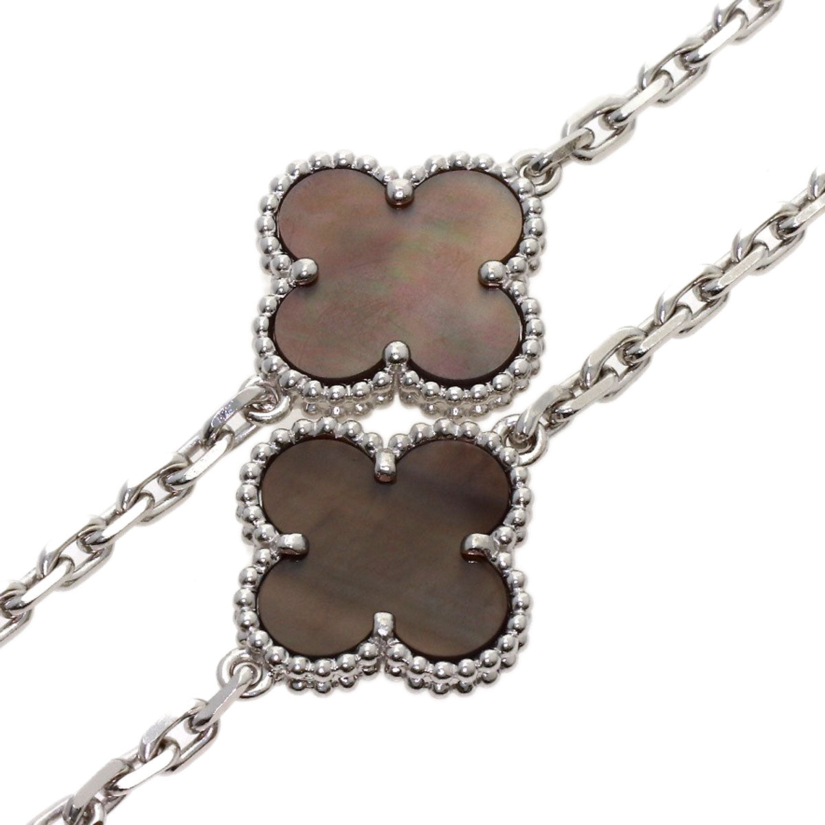 Van Cleef & Arpels Magic Alhambra Byzantine Necklace K18 White Gold Ladies [Used]