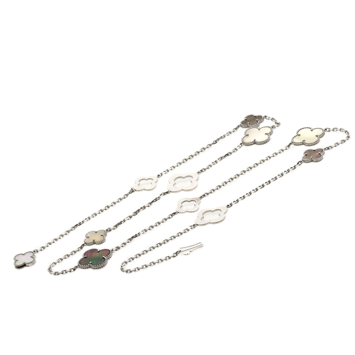 Van Cleef & Arpels Magic Alhambra Byzantine Necklace K18 White Gold Ladies [Used]