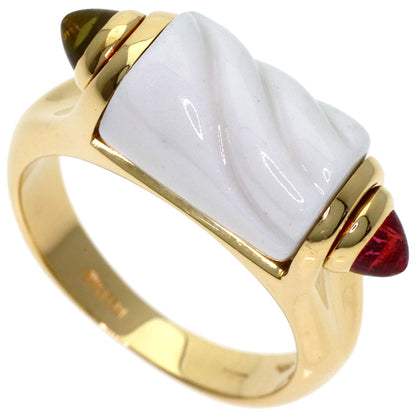 BVLGARI Tronketto Peridot Pink Tourmaline Ring K18 Yellow Gold Ladies [Used]