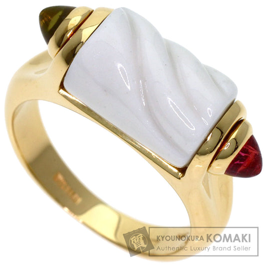 BVLGARI Tronketto Peridot Pink Tourmaline Ring K18 Yellow Gold Ladies [Used]