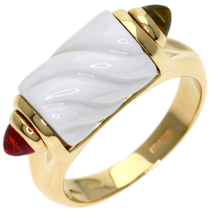BVLGARI Tronketto Peridot Pink Tourmaline Ring K18 Yellow Gold Ladies [Used]