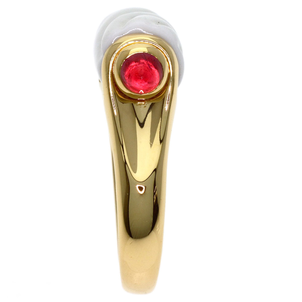 BVLGARI Tronketto Peridot Pink Tourmaline Ring K18 Yellow Gold Ladies [Used]