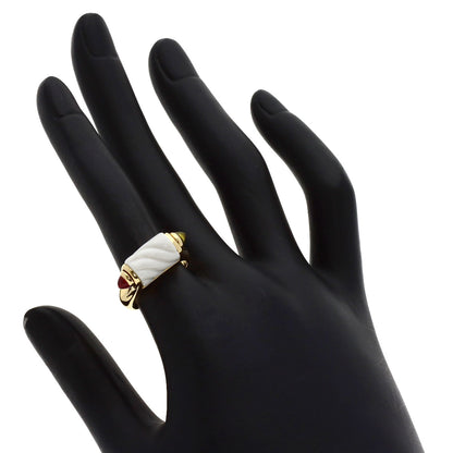BVLGARI Tronketto Peridot Pink Tourmaline Ring K18 Yellow Gold Ladies [Used]