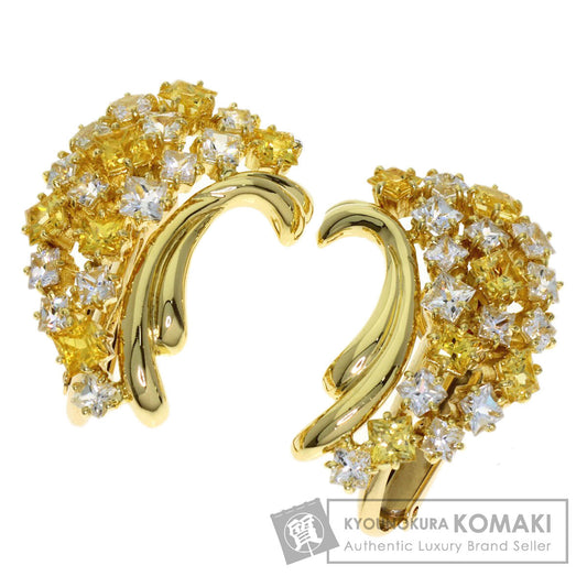 Jeunet Yellow sapphire White sapphire Earring K18 Yellow Gold Ladies [Used]