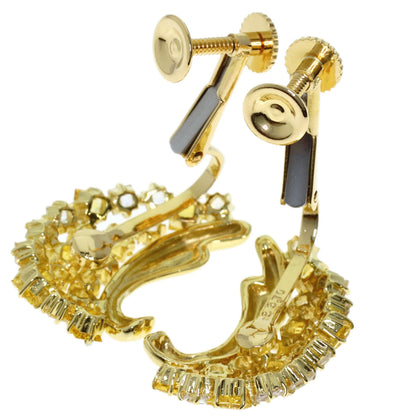 Jeunet Yellow sapphire White sapphire Earring K18 Yellow Gold Ladies [Used]