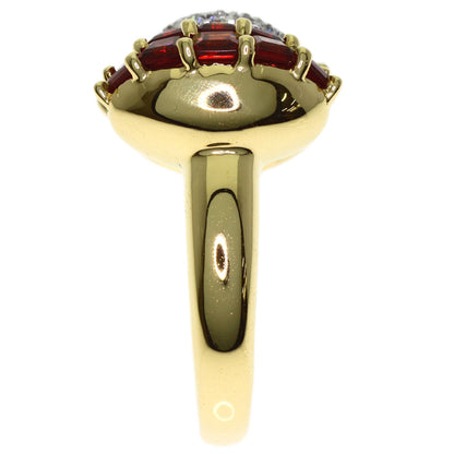 Ponte Vecchio Ribbon motif, colored stone, diamond Ring K18 Yellow Gold Ladies [Used]