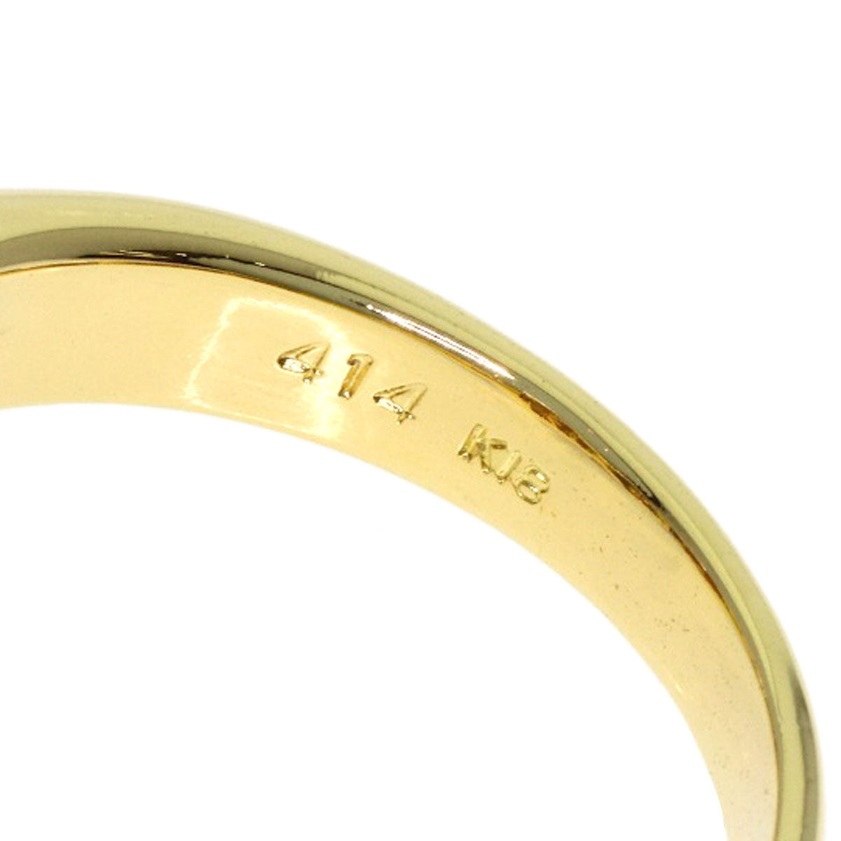 Ponte Vecchio Ribbon motif, colored stone, diamond Ring K18 Yellow Gold Ladies [Used]