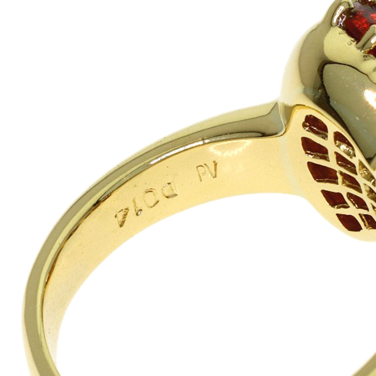 Ponte Vecchio Ribbon motif, colored stone, diamond Ring K18 Yellow Gold Ladies [Used]