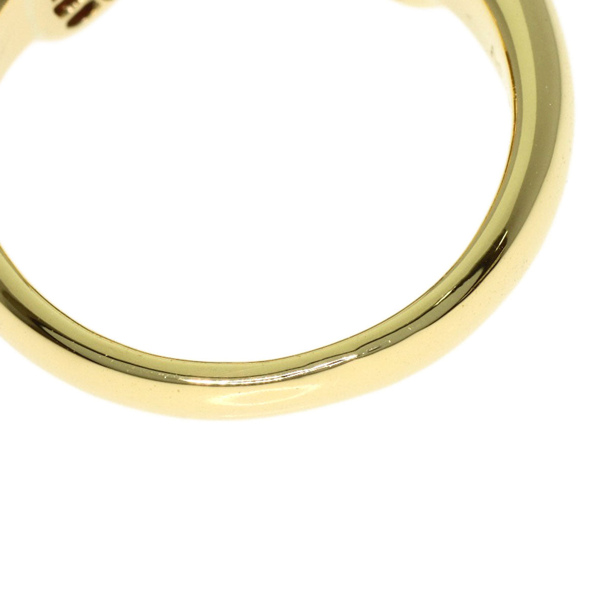 Ponte Vecchio Ribbon motif, colored stone, diamond Ring K18 Yellow Gold Ladies [Used]