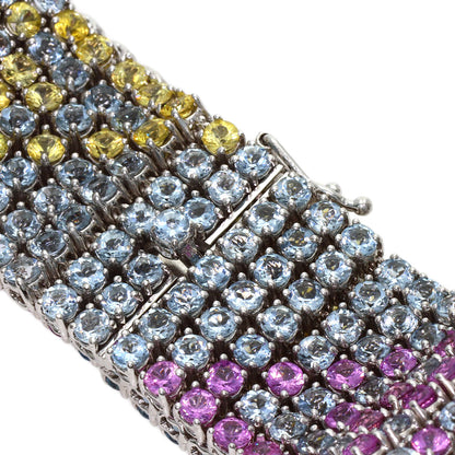 Damiani Multicolor sapphire Bracelet K18 White Gold Ladies [Used]