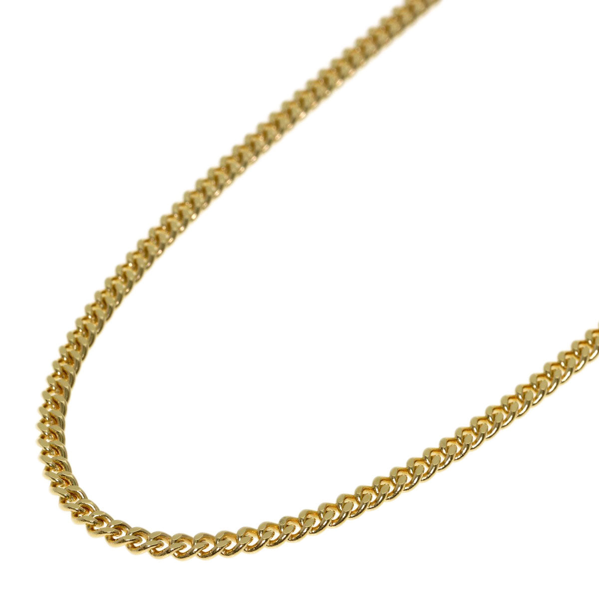 Curb chain Kihei 2 sides Necklace K18 Yellow Gold 10g　Ladies