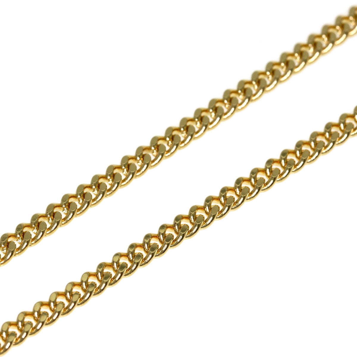 Curb chain Kihei 2 sides Necklace K18 Yellow Gold 10g　Ladies