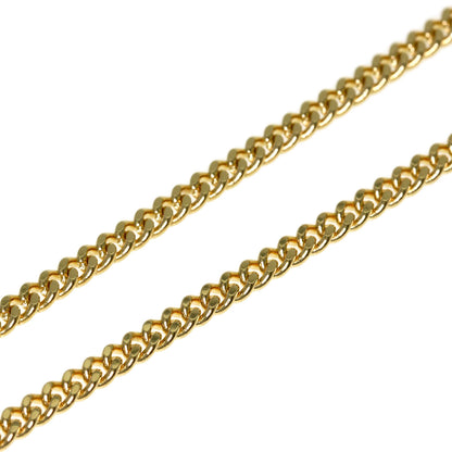 Curb chain Kihei 2 sides Necklace K18 Yellow Gold 10g　Ladies