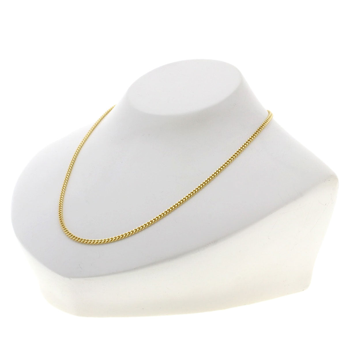 Curb chain Kihei 2 sides Necklace K18 Yellow Gold 10g　Ladies