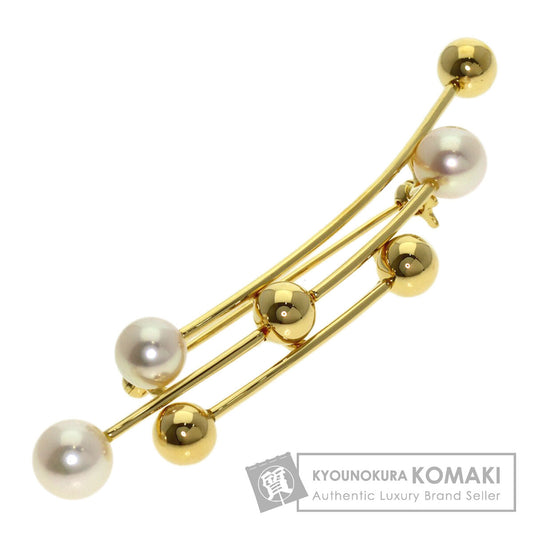 MIKIMOTO Pearl Pearl Brooch K18 Yellow Gold Ladies [Used]