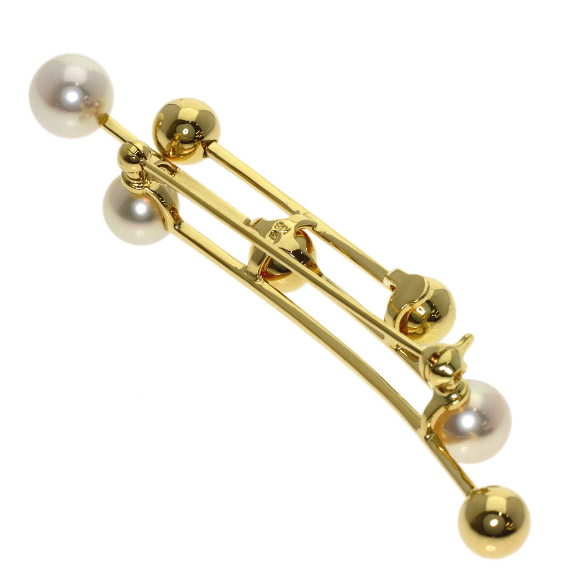 MIKIMOTO Pearl Pearl Brooch K18 Yellow Gold Ladies [Used]