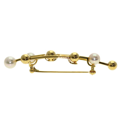 MIKIMOTO Pearl Pearl Brooch K18 Yellow Gold Ladies [Used]