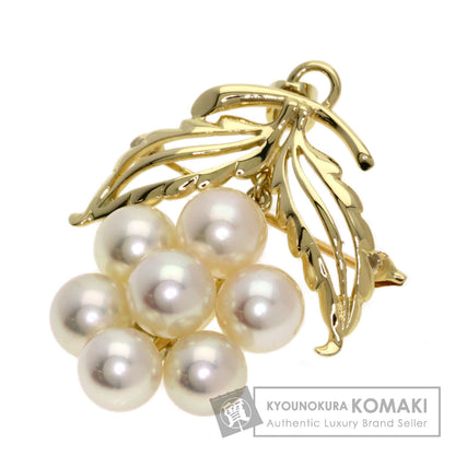 MIKIMOTO Pearl Pearl Diamond 2WAY Brooch K14 Yellow Gold Ladies [Used]