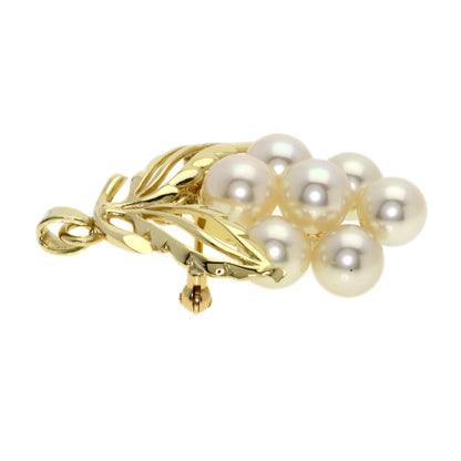 MIKIMOTO Pearl Pearl Diamond 2WAY Brooch K14 Yellow Gold Ladies [Used]