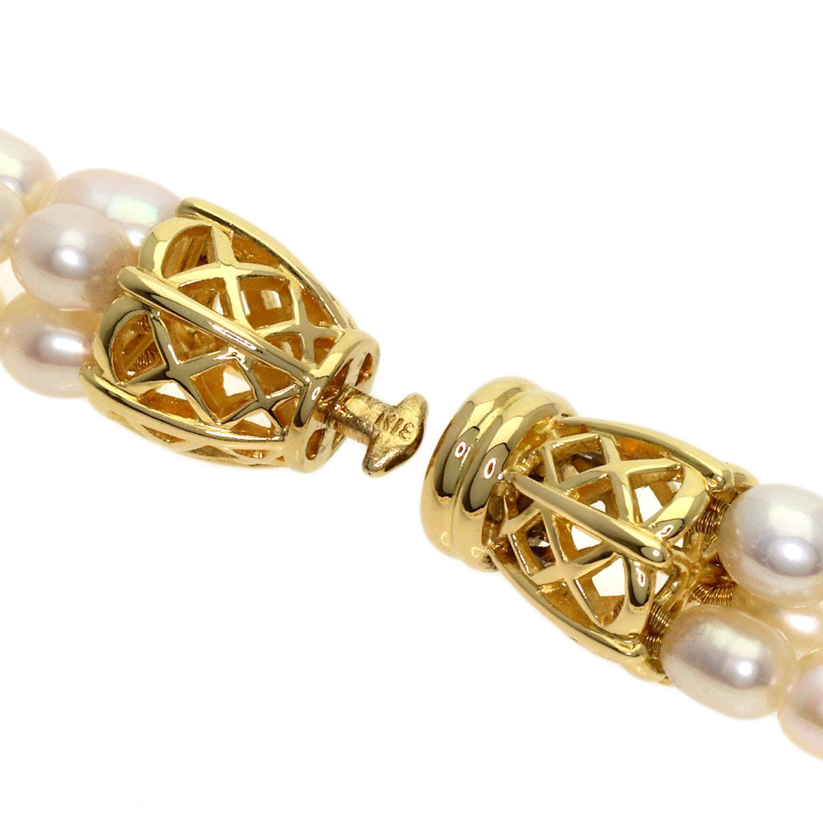 TASAKI Freshwater Pearl Pearl 3 reams Necklace K18 Yellow Gold Ladies [Used]