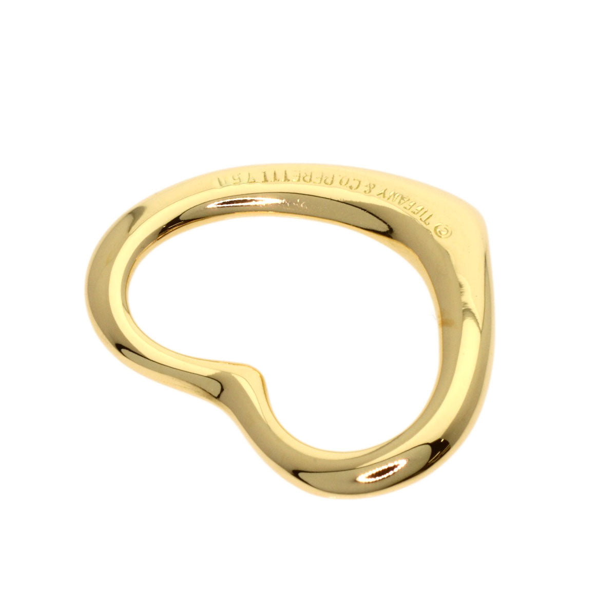 TIFFANY&Co. Open heart Pendant top K18 Yellow Gold Ladies [Used]