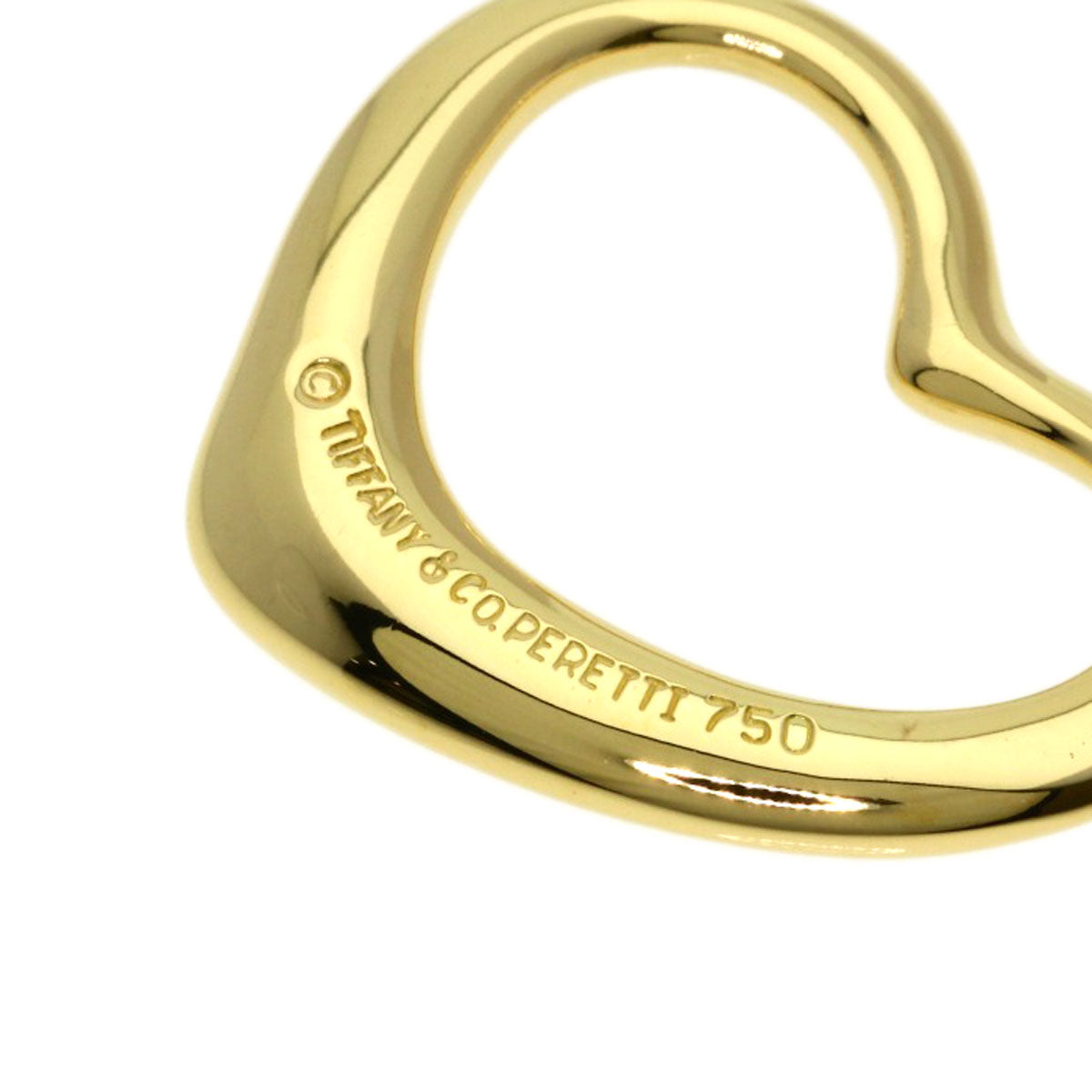 TIFFANY&Co. Open Heart TOP Pendant top K18 Yellow Gold Ladies [Used]