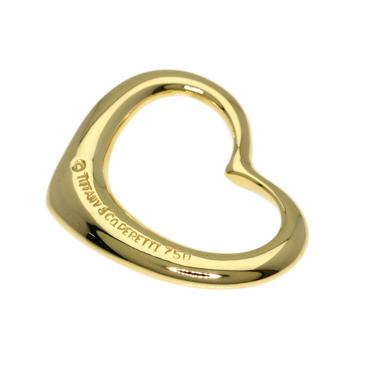 TIFFANY&Co. Open Heart TOP Pendant top K18 Yellow Gold Ladies [Used]