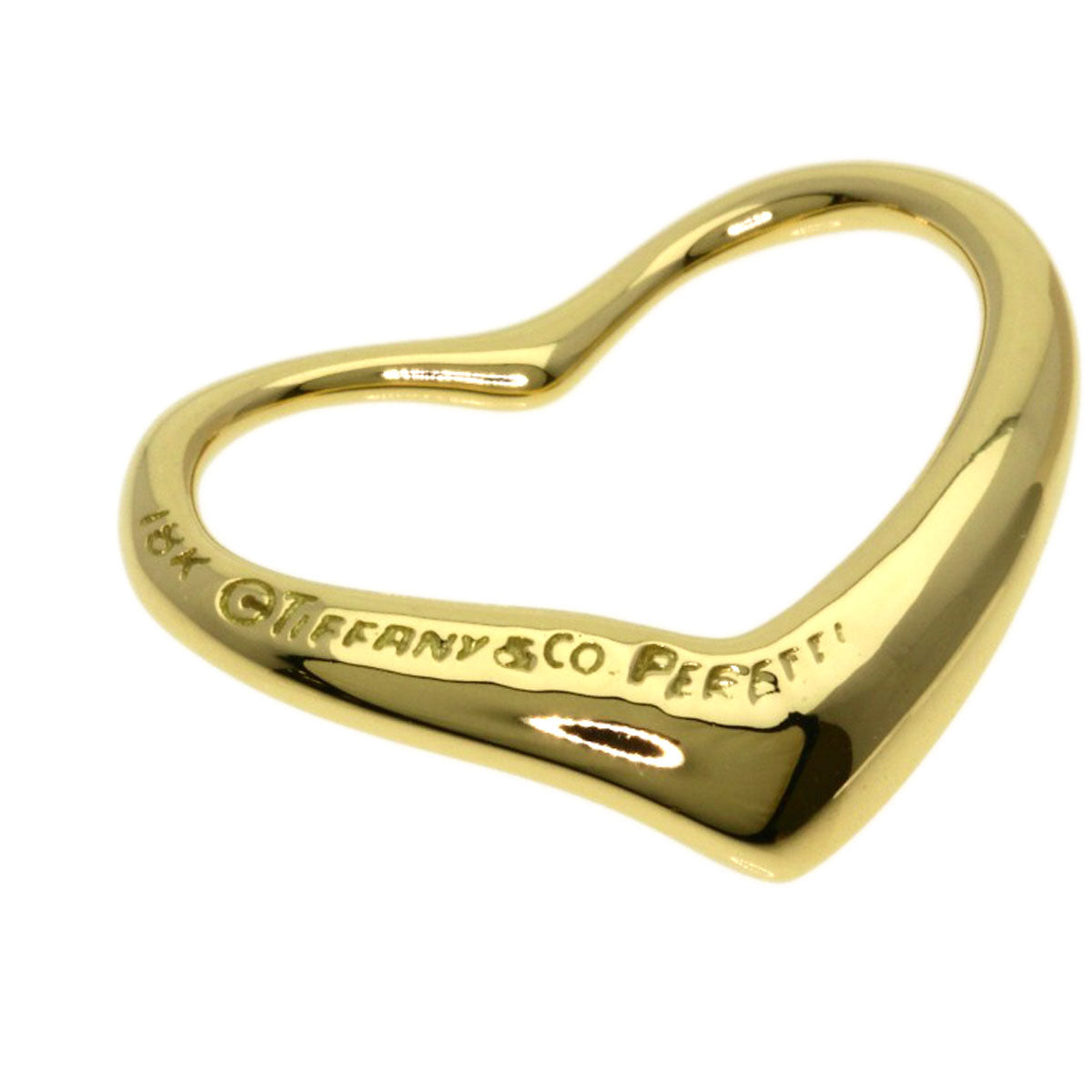 TIFFANY&Co. Open heart Pendant top K18 Yellow Gold Ladies [Used]