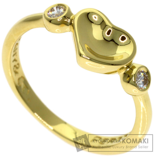 TIFFANY&Co. Closed Heart 2P Diamond Ring K18 Yellow Gold Ladies [Used]