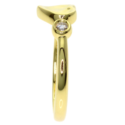 TIFFANY&Co. Closed Heart 2P Diamond Ring K18 Yellow Gold Ladies [Used]