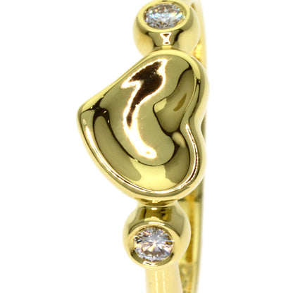 TIFFANY&Co. Closed Heart 2P Diamond Ring K18 Yellow Gold Ladies [Used]