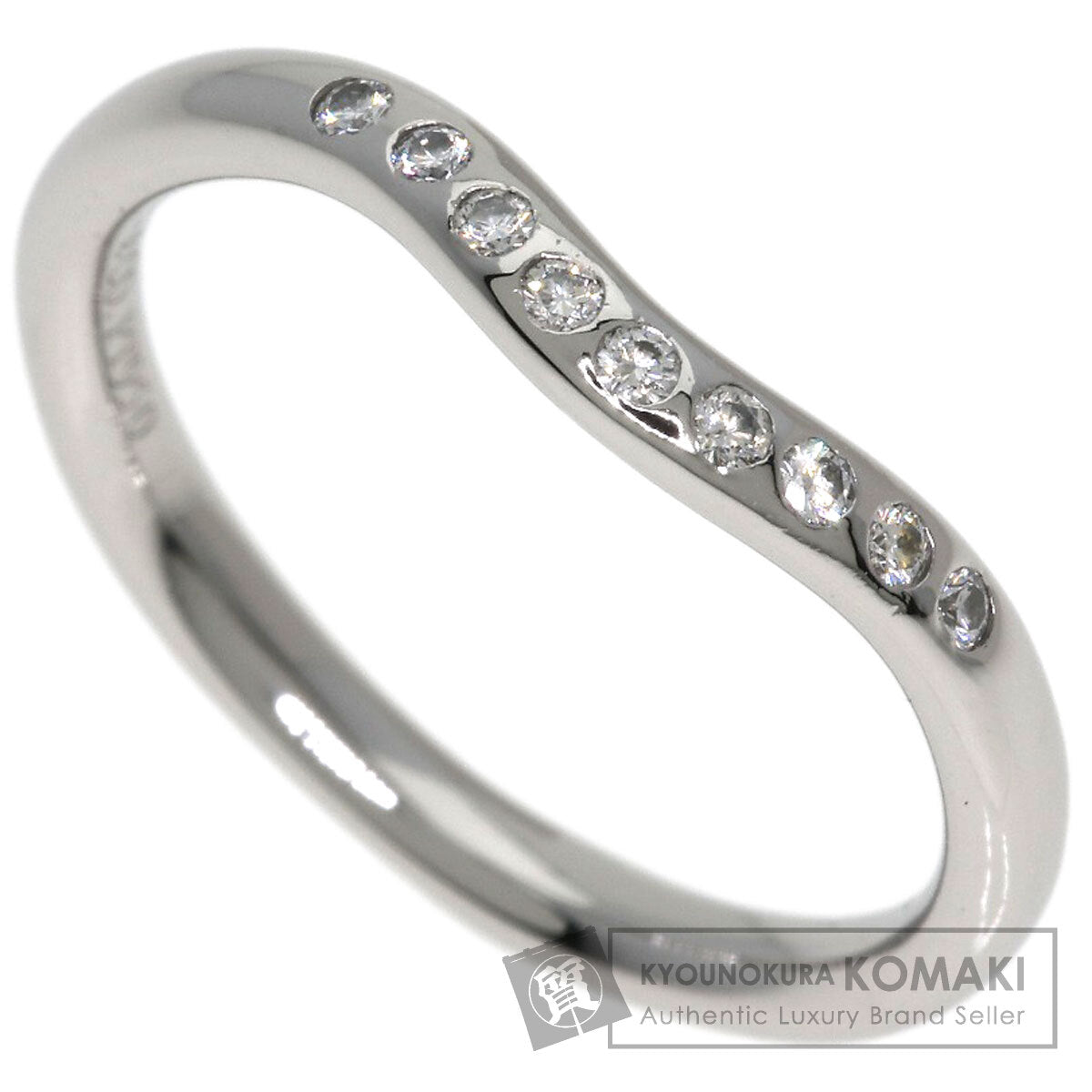 TIFFANY&Co. Curved band Diamond Ring Platinum PT950 Ladies [Used]