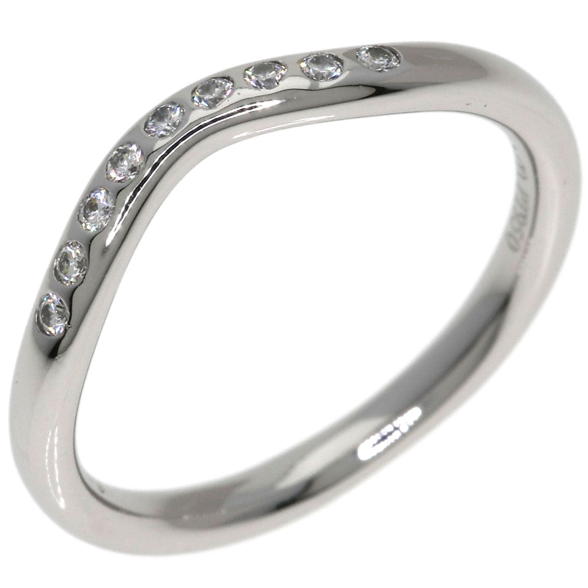 TIFFANY&Co. Curved band Diamond Ring Platinum PT950 Ladies [Used]
