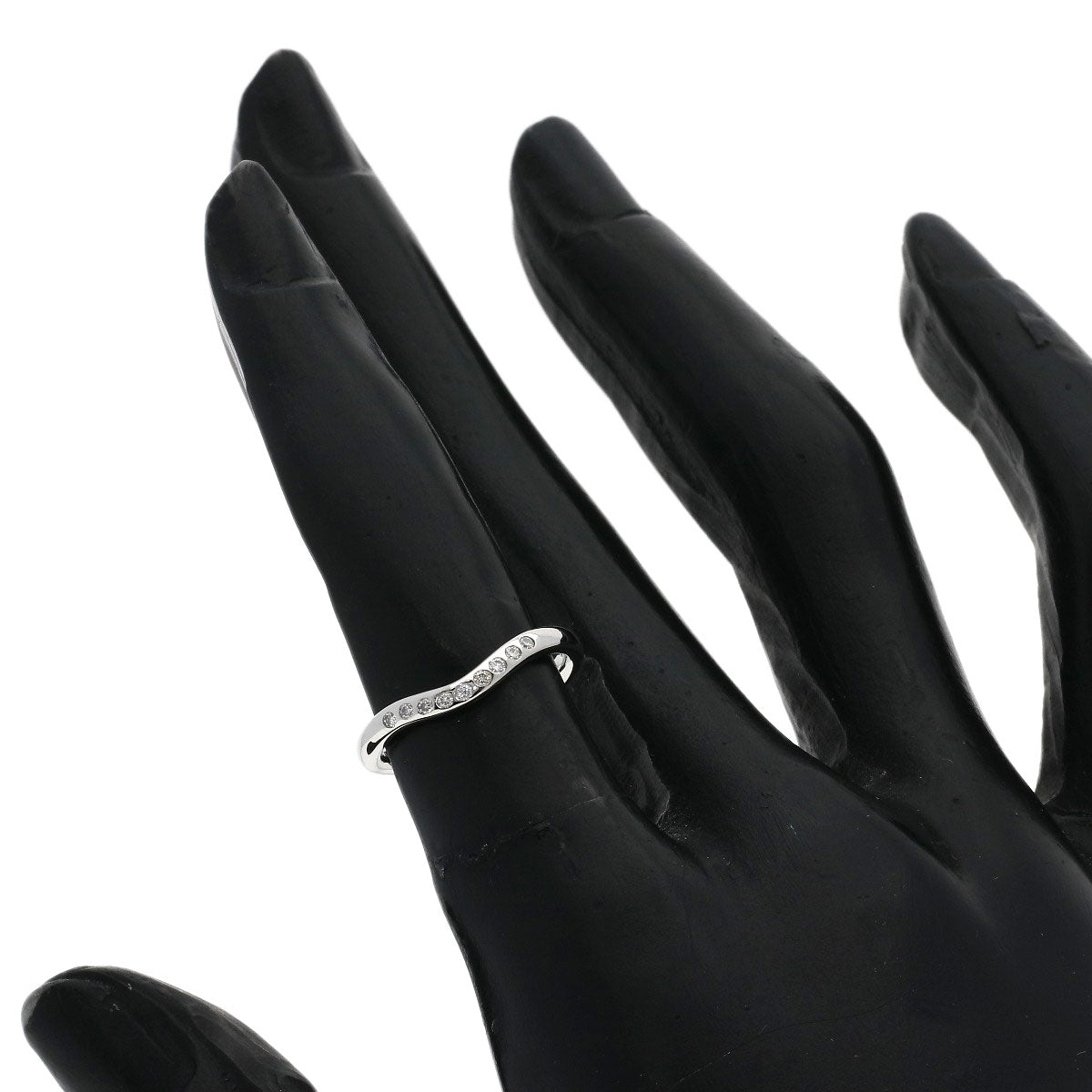 TIFFANY&Co. Curved band Diamond Ring Platinum PT950 Ladies [Used]