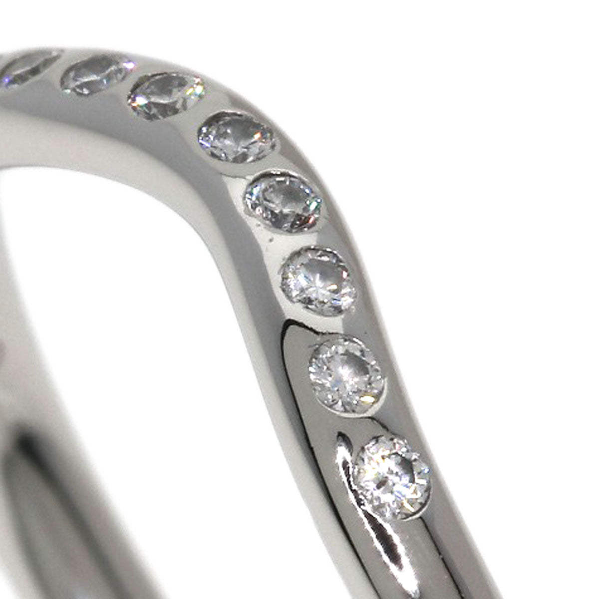 TIFFANY&Co. Curved band Diamond Ring Platinum PT950 Ladies [Used]