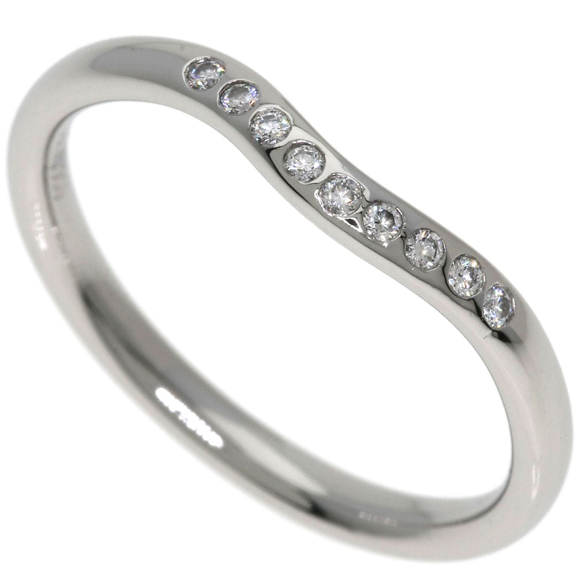 TIFFANY&Co. Curved band Diamond Ring Platinum PT950 Ladies [Used]