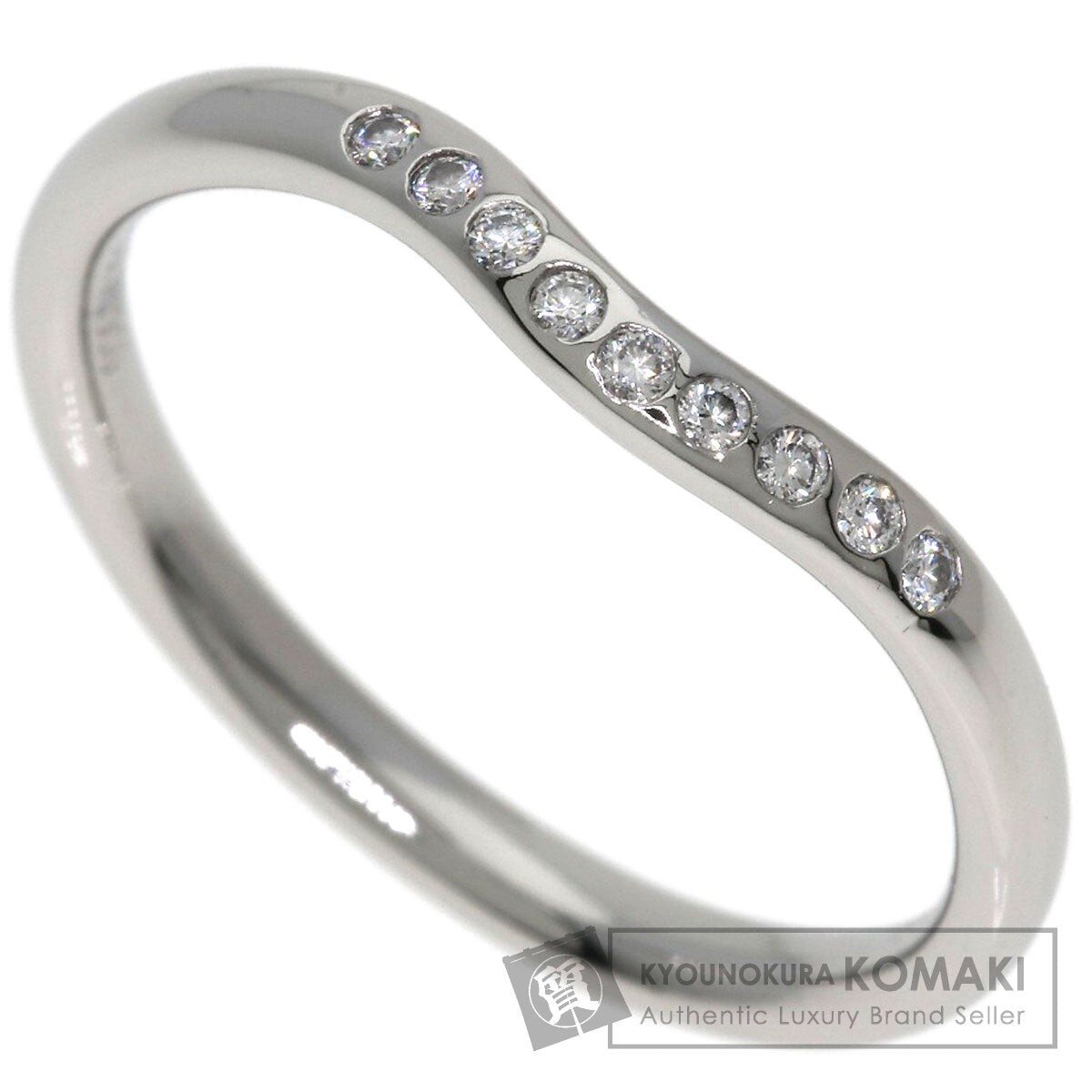 TIFFANY&Co. Curved band Diamond Ring Platinum PT950 Ladies [Used]