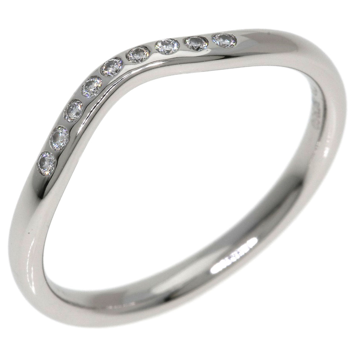 TIFFANY&Co. Curved band Diamond Ring Platinum PT950 Ladies [Used]