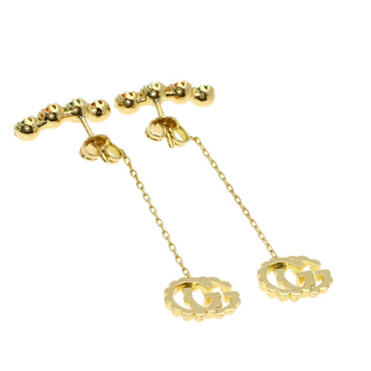 GUCCI Double G Multicolor Stone earring K18 Yellow Gold Ladies [Used]