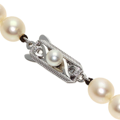 MIKIMOTO Pearl Pearl Long Necklace K14 White Gold Ladies [Used]