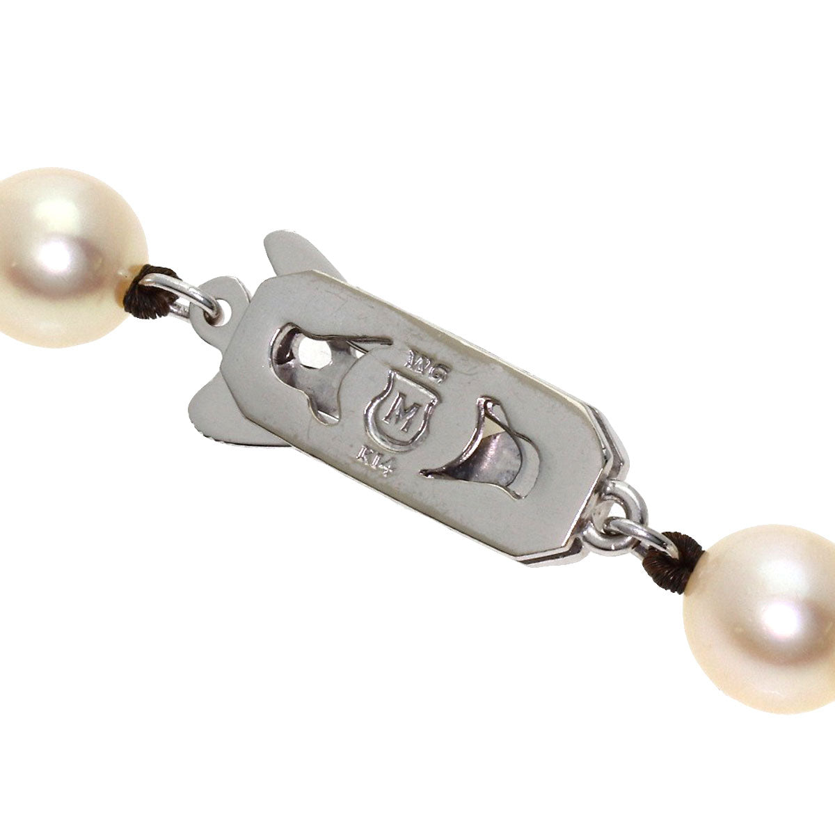 MIKIMOTO Pearl Pearl Long Necklace K14 White Gold Ladies [Used]