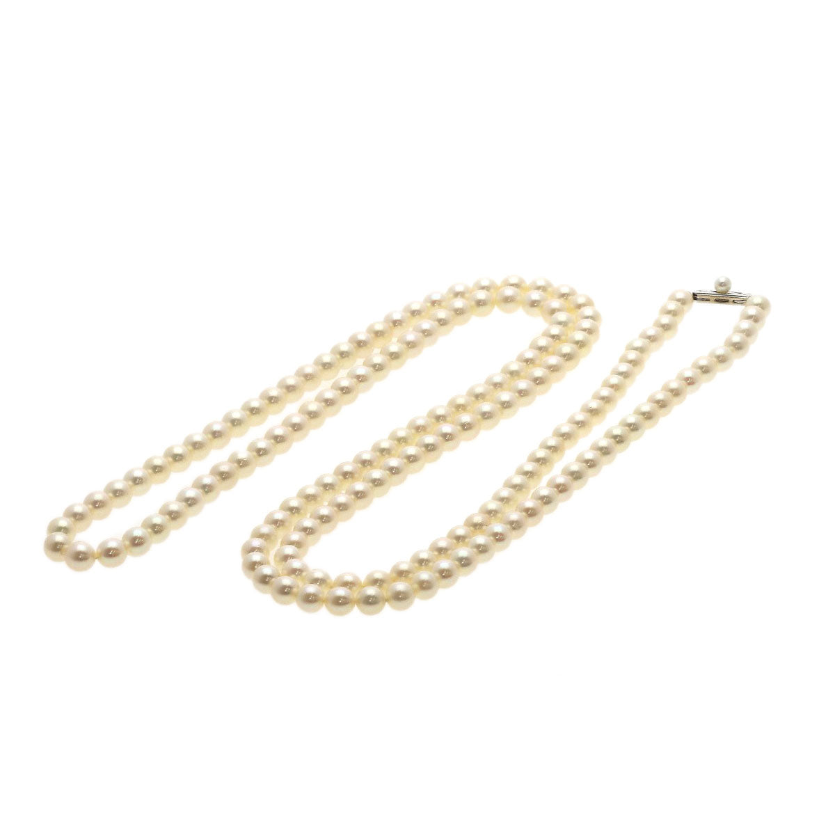 MIKIMOTO Pearl Pearl Long Necklace K14 White Gold Ladies [Used]