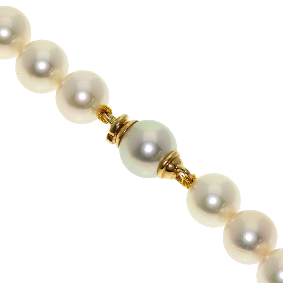 MIKIMOTO Pearl Pearl Diamond Necklace K18 Yellow Gold Ladies [Used]
