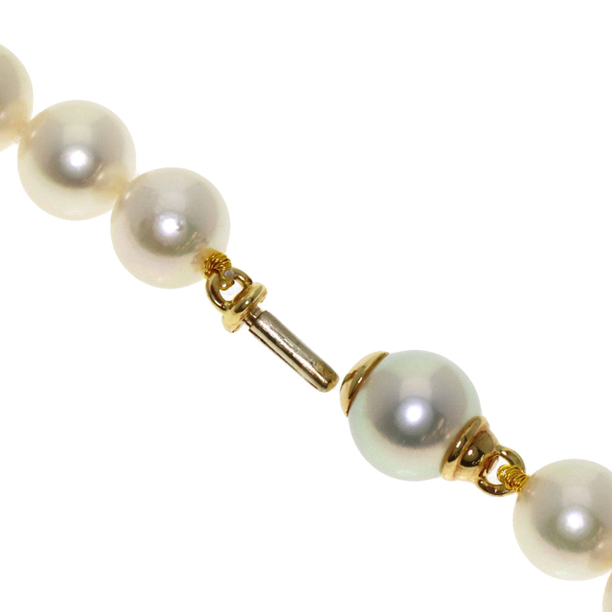 MIKIMOTO Pearl Pearl Diamond Necklace K18 Yellow Gold Ladies [Used]